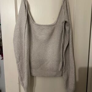 Hippie Rose Off-the-Shoulder Cream Sweater